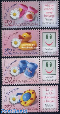 Baby stamps 4v with personal tabs